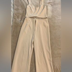 Abercrombie trouser and matching top. Size small, pretty cream color, worn once